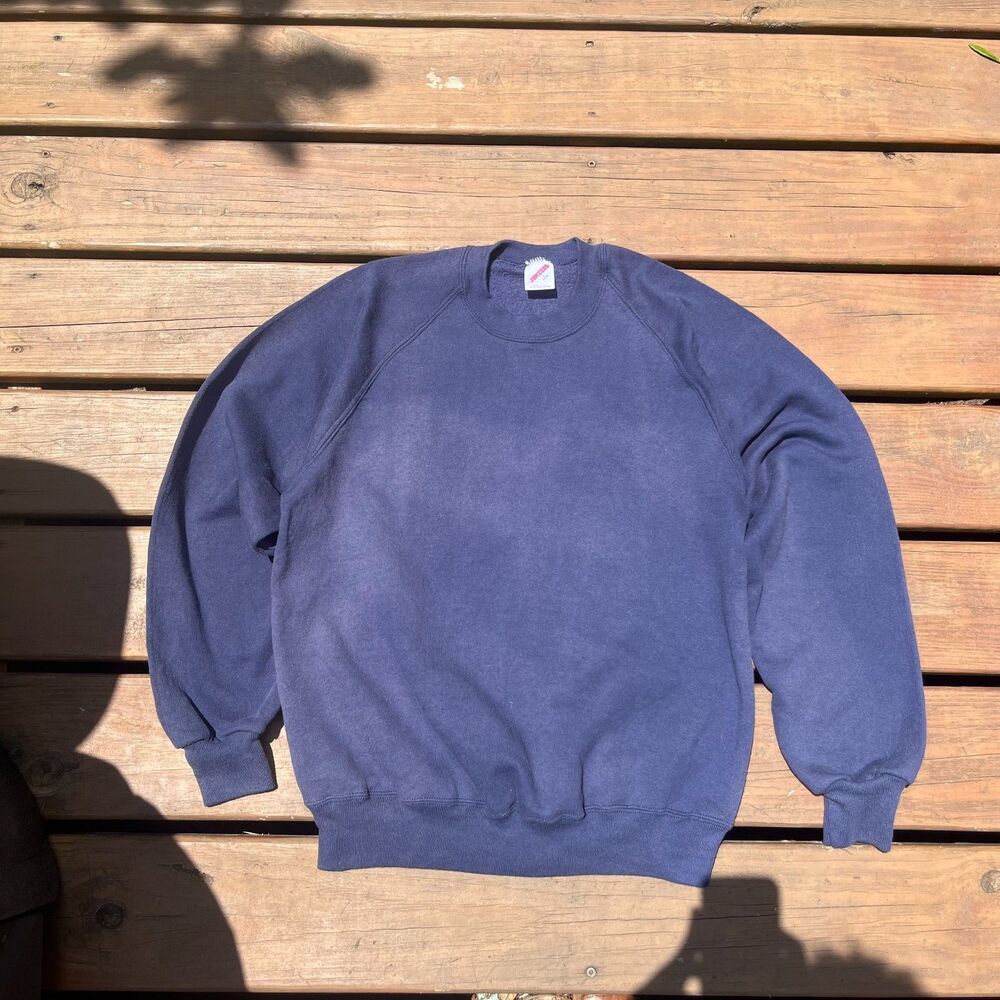 90s JERZEES blank Navy Blue L Crewneck